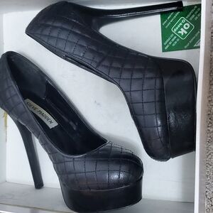 Black platform stilettos